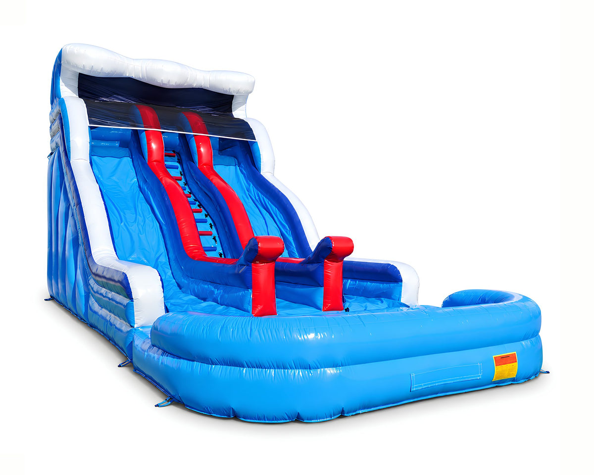 Toboggan Aquatique Double Vague 10 × 6 m, packshot sur fond blanc
