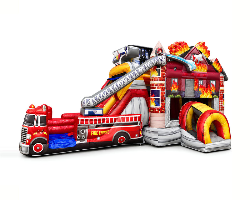 Combo Camion de Pompiers 8 × 4 × 4 m, packshot sur fond blanc