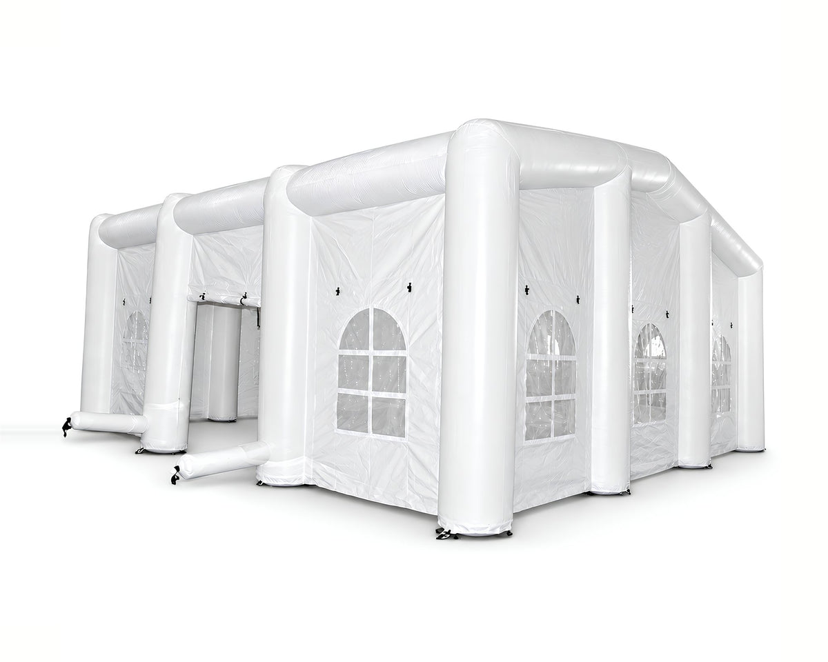 Tente de Réception Blanche 9 × 8 × 4,5 m, packshot sur fond blanc