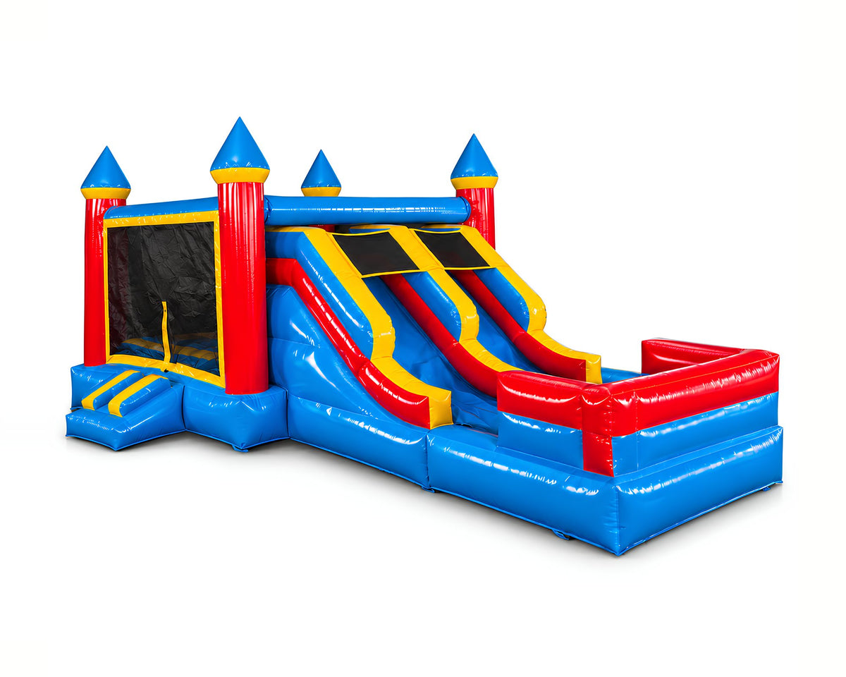 Toboggan Double Château 4 × 8 m, packshot sur fond blanc